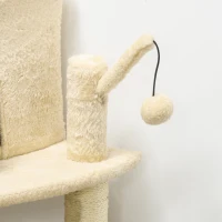 PawHut Sisal 100cm Cat Tree Tower with Sisal Scratching Post Cream White(m-9)