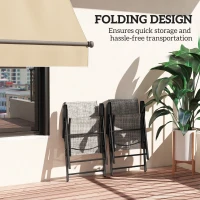Outsunny Set of Two Folding Outdoor Chairs - Black/Grey(m-5)
