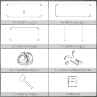 HOMCOM Mobile Scarpiera Modulare Salvaspazio, 6 Cubi 45x35x17 cm in Acciaio e PP, Bianco(m-8)