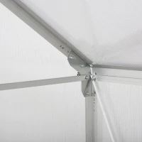 Outsunny 6 x 4 FT Walk-In Greenhouse Polycarbonate Panels Aluminium Frame w/ Sliding Door Adjustable Window 2.5㎡ Inner Area Plant Vegetable Flower Grow Green House Protection(m-8)