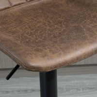 HOMCOM Lot de 2 tabourets de bar style vintage hauteur réglable pivotant avec repose-pied marron(m-11)