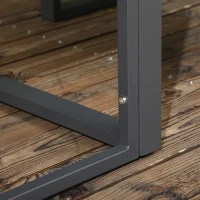 Outsunny 4 Pieces Garden Sofa Set 2 Single Armchair 1 Bench & Side Table Set Aluminium Frame Patio Furniture with Cushions Grey(m-7)