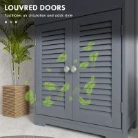 kleankin Three-Part Bathroom Storage Unit, with Shelf, Drawers & Cupboard - Grey(m-6)