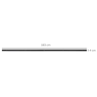 HOMCOM Gleitschienen-Bausatz für Schiebetür, inkl. Schienen, Rollen, Bodenstopper, 183 cm, bis 100 kg belastbar, Dunkelbraun(m-3)