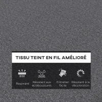 Outsunny Lot de 2 Matelas pour Chaise Longue transat Bain de Soleil avec Sangles d'attache pour Jardin Gris foncé(m-4)