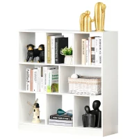 HOMCOM Estantería Librería con 8 Compartimentos Estantería de Exposición Moderno para Sala de Estar 97,5x30x100 cm Blanco(m-10)