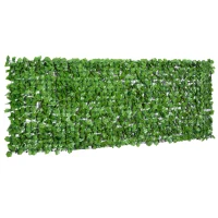 Outsunny Rotolo di Siepe Finta per Balcone e Giardino in PE, Siepe Artificiale con Foglie di Edera Verdi 300x100cm(m-10)