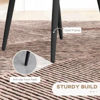 HOMCOM Velvet Dining Chairs, Set of 2 Dining Room Chairs with Metal Legs for Living Room, Dining Room, Light Brown(m-6)