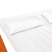 Outsunny Bain de Soleil transat Design à Bascule 2 Places 2 Coussins Inclus Bois mélèze pré-huilé Coton Blanc(m-7)