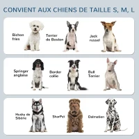 PawHut Gamelle chien surélevée double porte-gamelle avec 2 bols amovibles en acier, hauteur réglable 11/21,5/32 cm et 1 tapis(m-4)