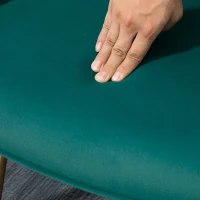 HOMCOM Modern Armchair with Footstool, Upholstered Accent Chair with Ottoman, Steel Legs, Velvet Wingback Chair for Living Room, Bedroom, Home Study, Dark Green(m-6)