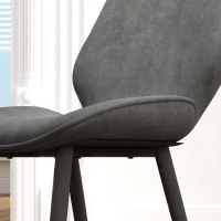 HOMCOM Set 4 Sedie da Cucina in Tessuto Effetto Velluto Grigio con Design Salvaspazio, 46x56x86 cm(m-8)