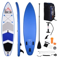 HOMCOM Tavola Gonfiabile SUP Stand Up Paddle con Pagaia Regolabile, Tavola Surf con Accessori 322x81x15cm(m-1)