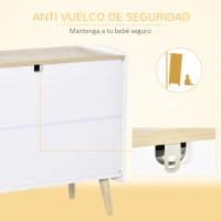 HOMCOM Cajonera Infantil con 3 Cajones Cómoda Auxiliar con Patas de Madera Almacenaje de Juguetes Ropa Libros para Habitación de Niños 90x40x75,2 cm Blanco(m-7)