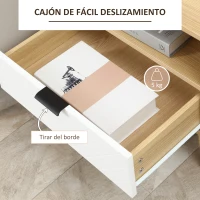 HOMCOM Mesita de Noche con 1 Cajón y 1 Estante para Dormitorio Salón Oficina Estilo Moderno 50x39,5x49,5cm Madera Natural(m-5)