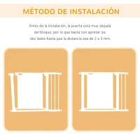 PawHut Barrera de Seguridad para Perros Extensible 75-103 cm Barrera Escaleras Puertas con Extensiones Cierre Automático Blanco(m-8)