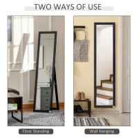 HOMCOM Full Length Mirror for Bedroom, Free Standing Dressing Mirror, Wall Mirror for Living Room, 37 x 154 cm, Black(m-5)