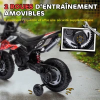 AIYAPLAY Moto électrique enfants sous licence Aprilia avec 2 moteurs 12V, roues d'entraînement, lumière LED, musique - rouge(m-5)