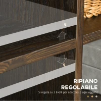 HOMCOM Mobile Porta TV fino a 55" con 2 Armadietti in Legno e Metallo, 120x39x50 cm, Marrone e Oro(m-5)