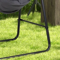 Outsunny Hammock Chair with Stand, Hammock Swing Chair with Cushion, Dark Grey(m-9)