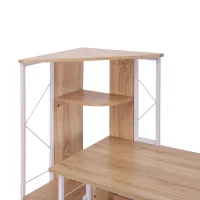 HOMCOM Scrivania PC di Design Moderno con Scaffale 133 x 55 x 123cm(m-7)