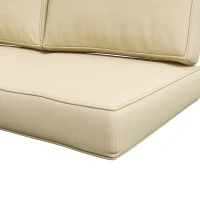 Outsunny 2 Seater Back and Seat Cushion Pillows Replacement, Patio Chair Cushions Set for Indoor Outdoor, Beige(m-8)