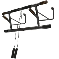 SPORTNOW Barra de Dominadas de Pared con Bandas de Resistencia Carga 150 kg para Ejercicio y Entrenamiento Negro y Naranja(m-11)