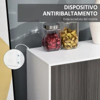HOMCOM Mobiletto Armadietto Multiuso per Soggiorno, Cucina, Ufficio, 2 Cassetti e 2 Armadietti con Apertura a Pressione, Grigio(m-7)