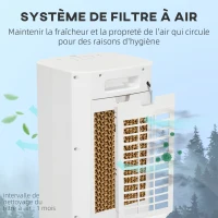 HOMCOM Refroidisseur d'air ventilateur humidificateur 3 en 1 avec télécommande, minuterie, oscillation, 3 modes 3 vitesses(m-4)