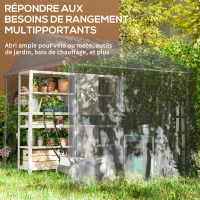 Outsunny Abri de jardin 2 x 2 x 2 m abri vélo extérieur avec cadre en acier galvanisé, imperméable et résistant aux UV - gris(m-7)