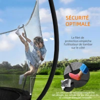 SPORTNOW Trampoline de jardin trampoline extérieur filet de sécurité 54 ressorts à haute tension Ø 305 x 240 cm noir(m-4)