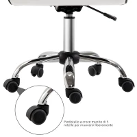 HOMCOM Sedia da Ufficio Ergonomica, Sedia Girevole Altezza Regolabile in Pelle Sintetica 46 × 51 × 80-92cm(m-7)