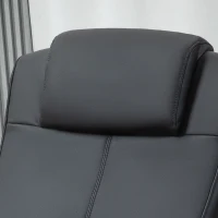 HOMCOM Faux Leather Reclining Chair and Footstool - Black(m-8)