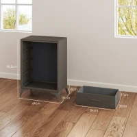 HOMCOM Velvet-Feel Chest of Four Drawers - Brown(m-3)