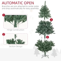 HOMCOM 6' Artificial Prelit Christmas Trees Holiday Décor with Warm White LED Lights, Decoration, Banner, Tag, Ball(m-7)
