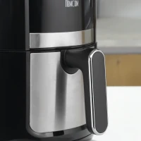 HOMCOM Freidora de Aire Caliente de 4L con 12 Programas Preestablecidos y Pantalla LED Táctil 1300W 34,2x25,6x31,8 cm Negro(m-8)