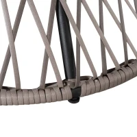 Outsunny Poltrona Sedia Papasan Girevole a 360° con Cuscino Giardino Rattan 87 × 97 × 90cm Nero(m-5)