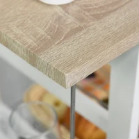 HOMCOM Rolling Kitchen Cart, Utility Storage Cart with 4 Basket Drawers & Side Racks, Wheels for Dining Room, Natural and White(m-9)