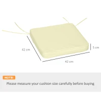 Outsunny Set of 6 Pcs Chair Cushion, 42Lx42Wx5T cm-Cream White(m-3)