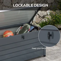 Outsunny 311L Galvanised Steel Garden Storage Box, with Lock - Dark Grey(m-7)