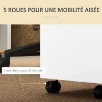 Vinsetto Caisson de bureau à roulettes avec 2 tiroirs coulissants trieur à dossiers 48 x 40 x 59,5 cm blanc(m-5)