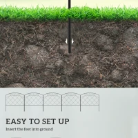 Outsunny 3m Decorative Metal Garden Fence - Diamond and Swirl Pattern(m-4)