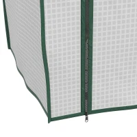 Outsunny Mini Serra da Giardino con Copertura in PE, 3 Ripiani e Porta Avvolgibile, 59x39x127cm, Bianco(m-7)
