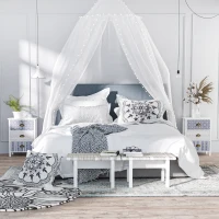 HOMCOM Bedside Table Set of 2 Chest of 3 Drawers Shabby Chic Nightstands with Metal Handle Sofa Side Table for Living Room, Bedroom,Purple(m-2)