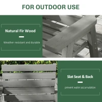 Outsunny Fir Wood Convertible 2 to 3 Seater Outdoor Garden Bench Grey(m-5)