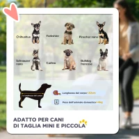 PawHut Passeggino per Cani Piccoli Pieghevole con Guinzaglio di Sicurezza e Cestino, Nero(m-4)