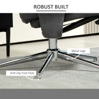 HOMCOM Velvet-Feel Recliner Chair and Ottoman - Dark Grey(m-6)