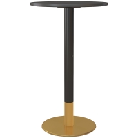 HOMCOM Table de bar ronde table de bistro table de cuisine style contemporain cadre en acier dim. 60L x 60l x 102H cm noir
