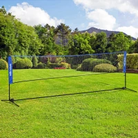 SPORTNOW 4m Badminton Net, Height Adjustable Outdoor Sports Net, with Carry Bag, for Tennis, Pickleball, Volleyball, Blue(m-2)