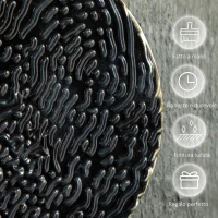 HOMCOM Decorazione Murale in Metallo 3D, Wall Art a Cerchi 133x66cm, Blu, Nero e Oro(m-6)